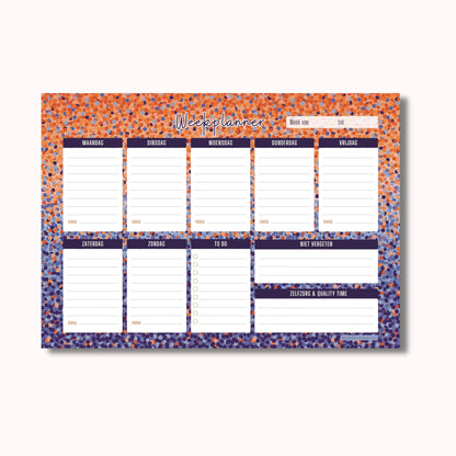 Weekplanner A4 in Crazy Dots print