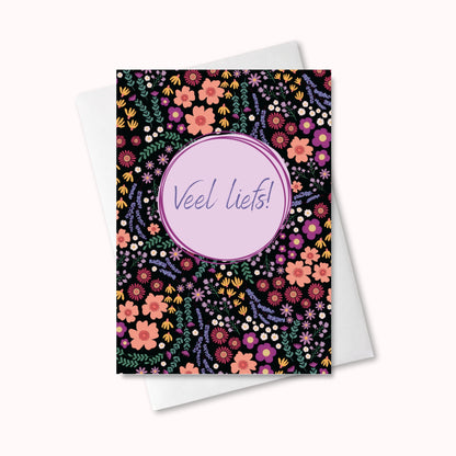 Kaart Veel liefs in Midnight Garden print