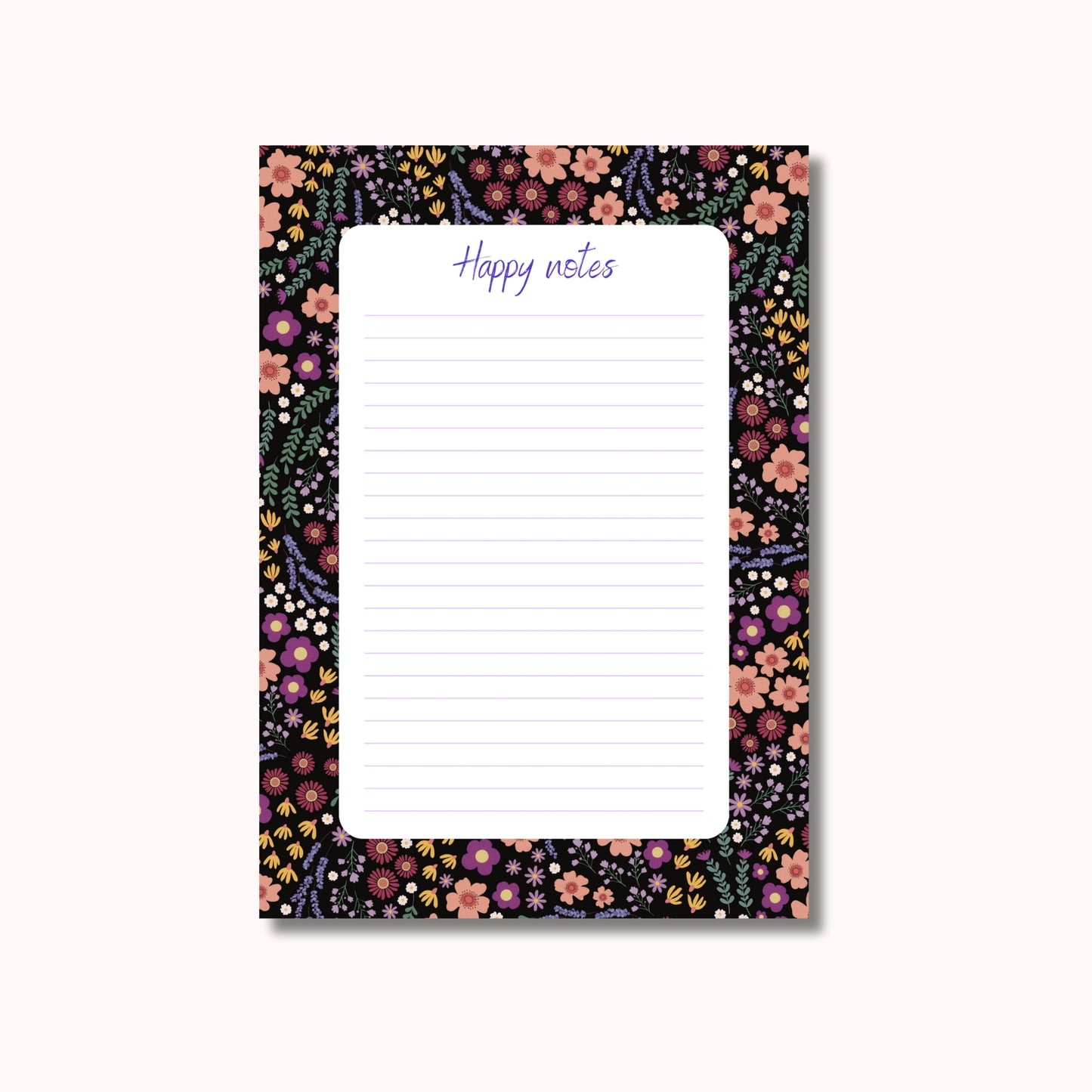 Notitieblok A5 "Happy Notes" in Midnight Garden print