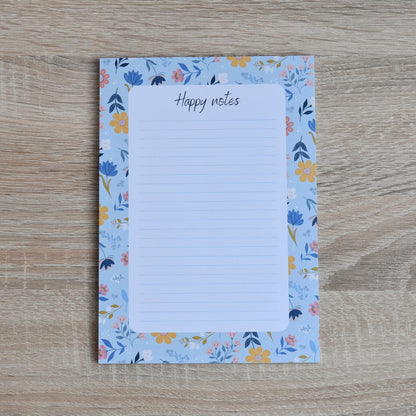 Notitieblok A5 "Happy Notes" in Sunny Petals print