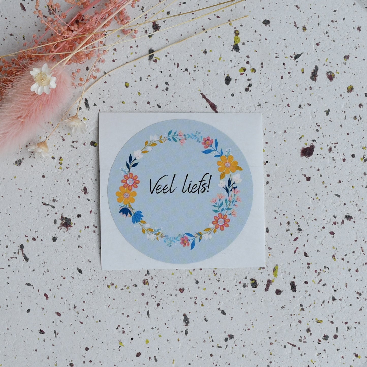 Sticker "Veel liefs" in Sunny Petals print (10st.)